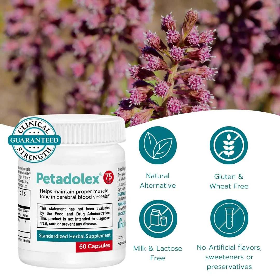Petadolex Migraine Relief Capsules – PA-Free Butterbur 75 mg for Migraine Prevention BritishVita | Premium UK Vitamins & Wellness Supplements