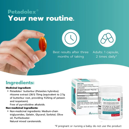 Petadolex Migraine Relief Capsules – PA-Free Butterbur 75 mg for Migraine Prevention BritishVita | Premium UK Vitamins & Wellness Supplements