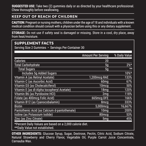 Pete & Pedro Biotin Gummies 5000 mcg - Hair, Skin & Nails (60 Count)