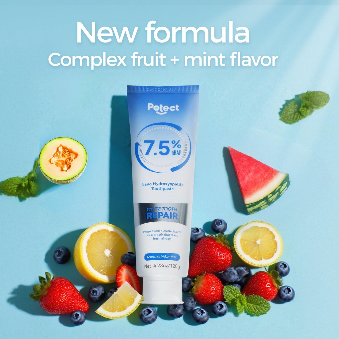 PETECT Hydroxyapatite Toothpaste – Icy Melon Mint | Enamel Protection