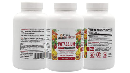 Peter Gillham’s Life Essentials Potassium Gluconate tablets 595mg, 500 Tablets, Support Electrolyte Balance, Made in USA (Package May Vary)