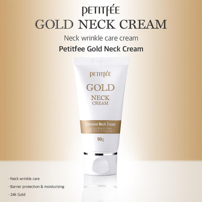 Petitfee Gold Neck Cream 1.69 fl oz (50 g) – 24K Gold & Adenosine Firming Moisturizer