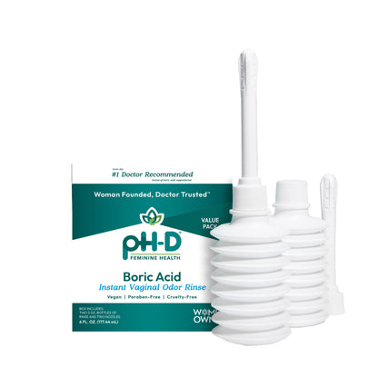 pH-D Instant Odor Rinse with Boric Acid – Pack of 2 (6 fl oz total), Vegan, Paraben-Free, Cruelty-Free