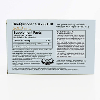 Pharma Nord Bio-Quinone Gold Coenzyme Q10 100mg | The Original CoQ10, High Absorption, 60 Softgels