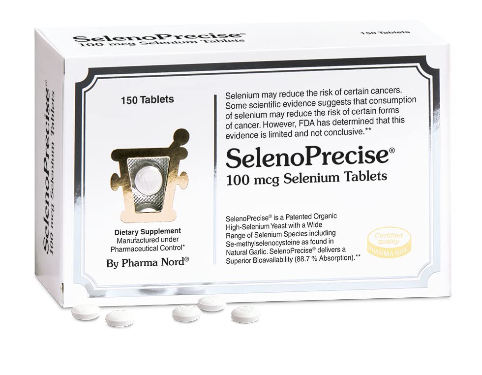Pharma Nord Selenium 100 mcg | SelenoPrecise – Thyroid Support, Immune Health & Heart Health | 150 Tablets | 88.7% Absorption