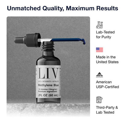 Pharmaceutical Grade Methylene Blue Liquid 60ml | LIV Premier Supplement