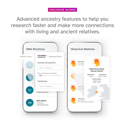 23andMe+ Premium Membership Bundle – DNA Kit with Health & Ancestry Insights + 1-Year Exclusive Reports
