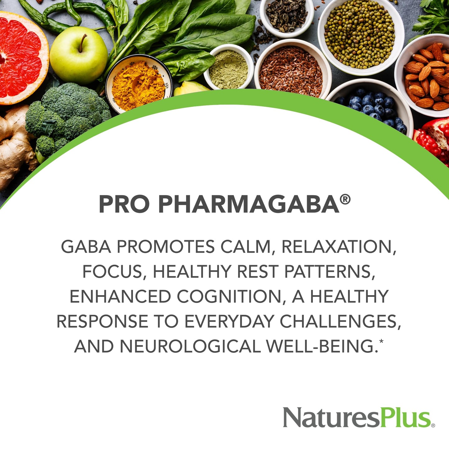 NaturesPlus PRO PharmaGABA - 60 Capsules | Calm, Focus & Relaxation