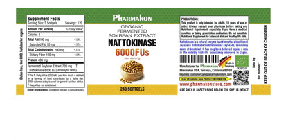PHARMAKON Natural Nattokinase Organic Fermented Soybean Extract, 6000 FUs per Serving BritishVita | Premium UK Vitamins & Wellness Supplements