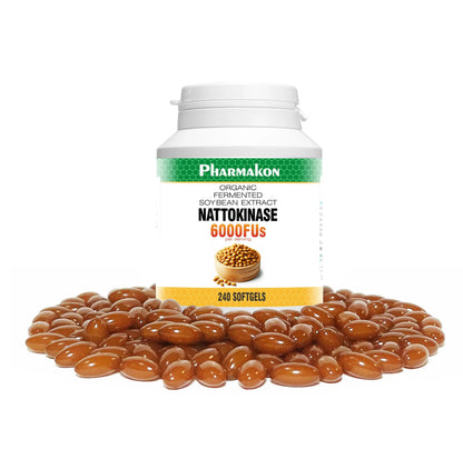 PHARMAKON Natural Nattokinase Organic Fermented Soybean Extract, 6000 FUs per Serving BritishVita | Premium UK Vitamins & Wellness Supplements