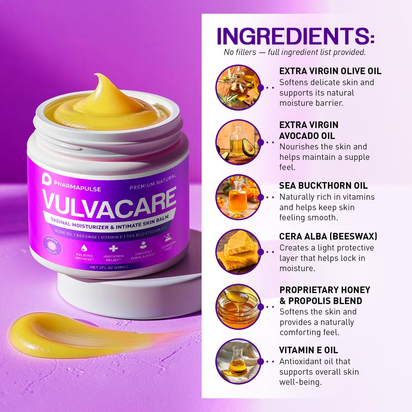 Pharmapulse Vaginal Moisturizer & Vulva Balm — Estrogen-Free Intimate Skin Care (2oz)