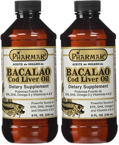 Pharmark Cod Liver Oil 8 oz Pack of 2 – Omega-3 Fish Oil Supplement