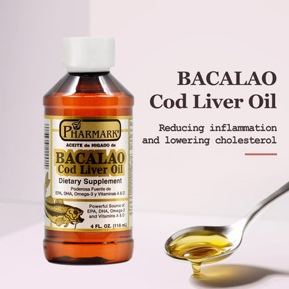 Pharmark Cod Liver Oil 8 oz Pack of 2 – Omega-3 Fish Oil Supplement