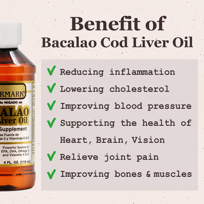 Pharmark Cod Liver Oil 8 oz Pack of 2 – Omega-3 Fish Oil Supplement