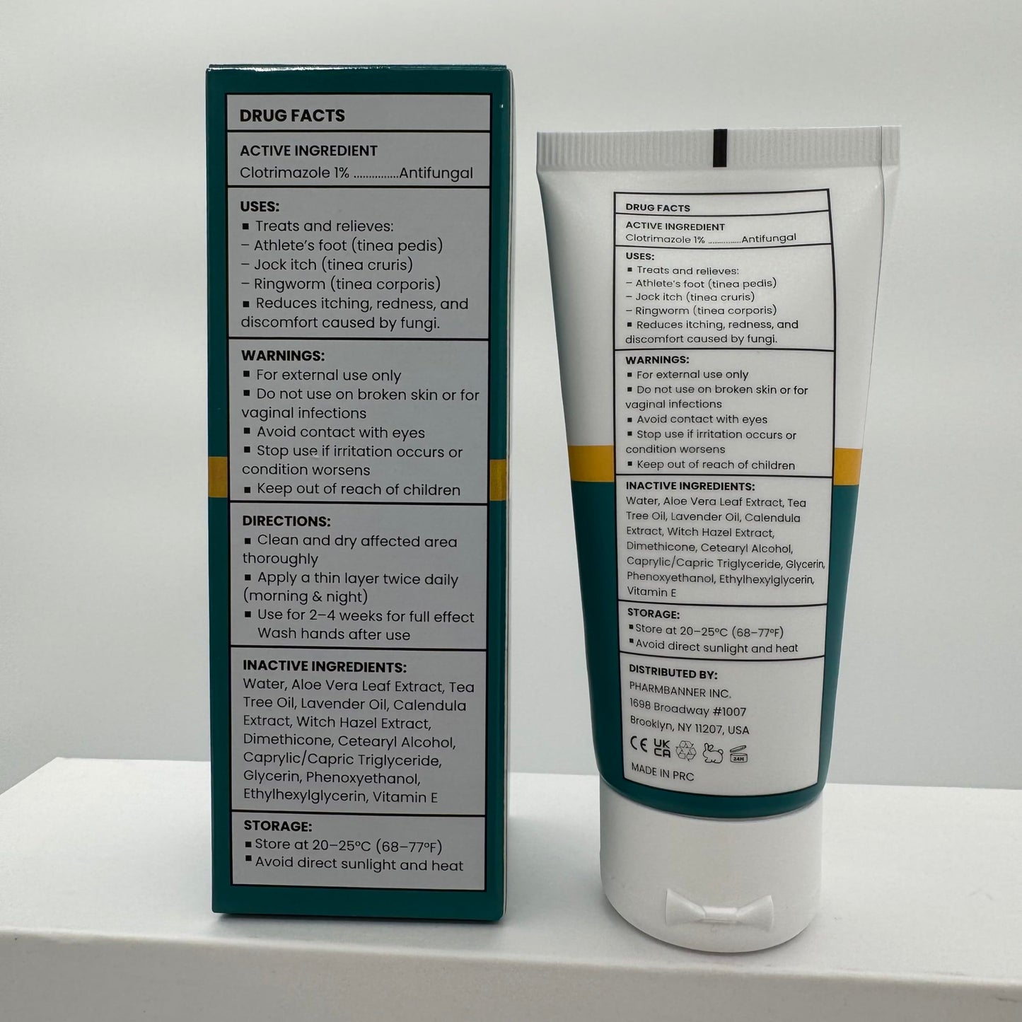 PHARMBANNER Antifungal Cream – Extra Strength Relief for Jock Itch, Athlete’s Foot, Ringworm & Psoriasis