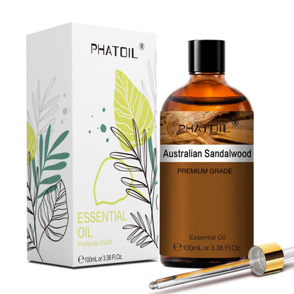 PHATOIL Australian Sandalwood Essential Oil 100ml – Pure, Natural Oil for Hair, Skin, Aromatherapy & DIY
