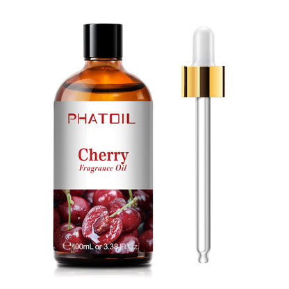 PHATOIL Cherry Fragrance Oils – 100ml (3.38 fl oz) for Aromatherapy, Diffusers, Candles & Soaps