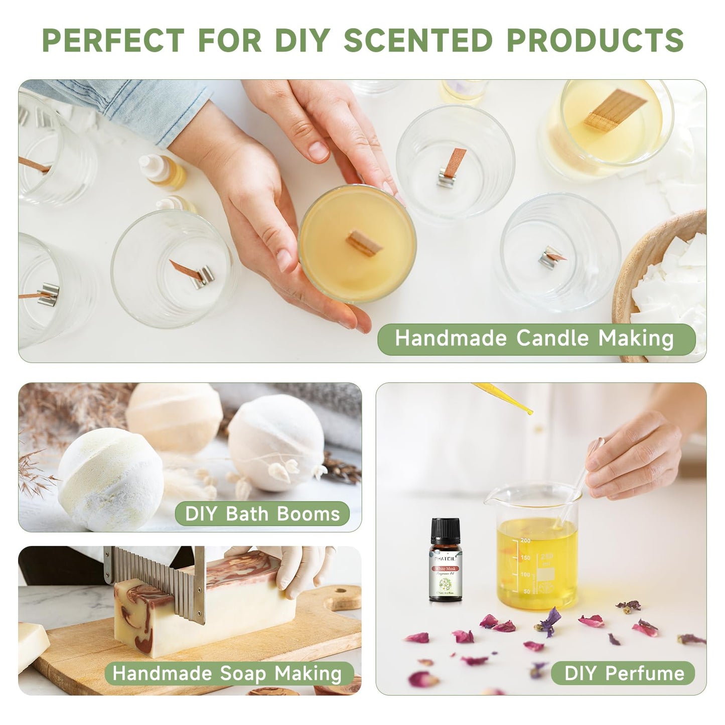 PHATOIL Coconut 20 Pcs Fragrance Oil Set – Premium Oils for Diffuser, DIY Candles & Soaps (5ml)