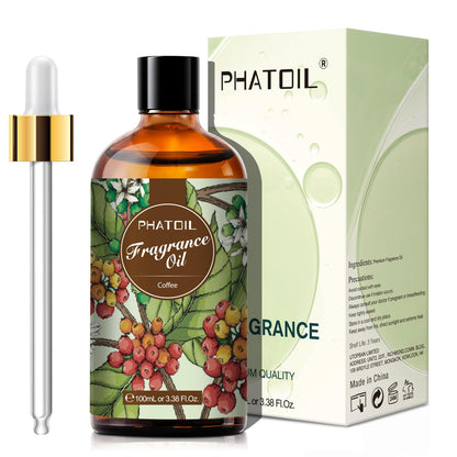 PHATOIL Coffee Fragrance Oil 100ml (3.38 fl oz) for Aromatherapy, Diffusers, DIY Candles & Soaps