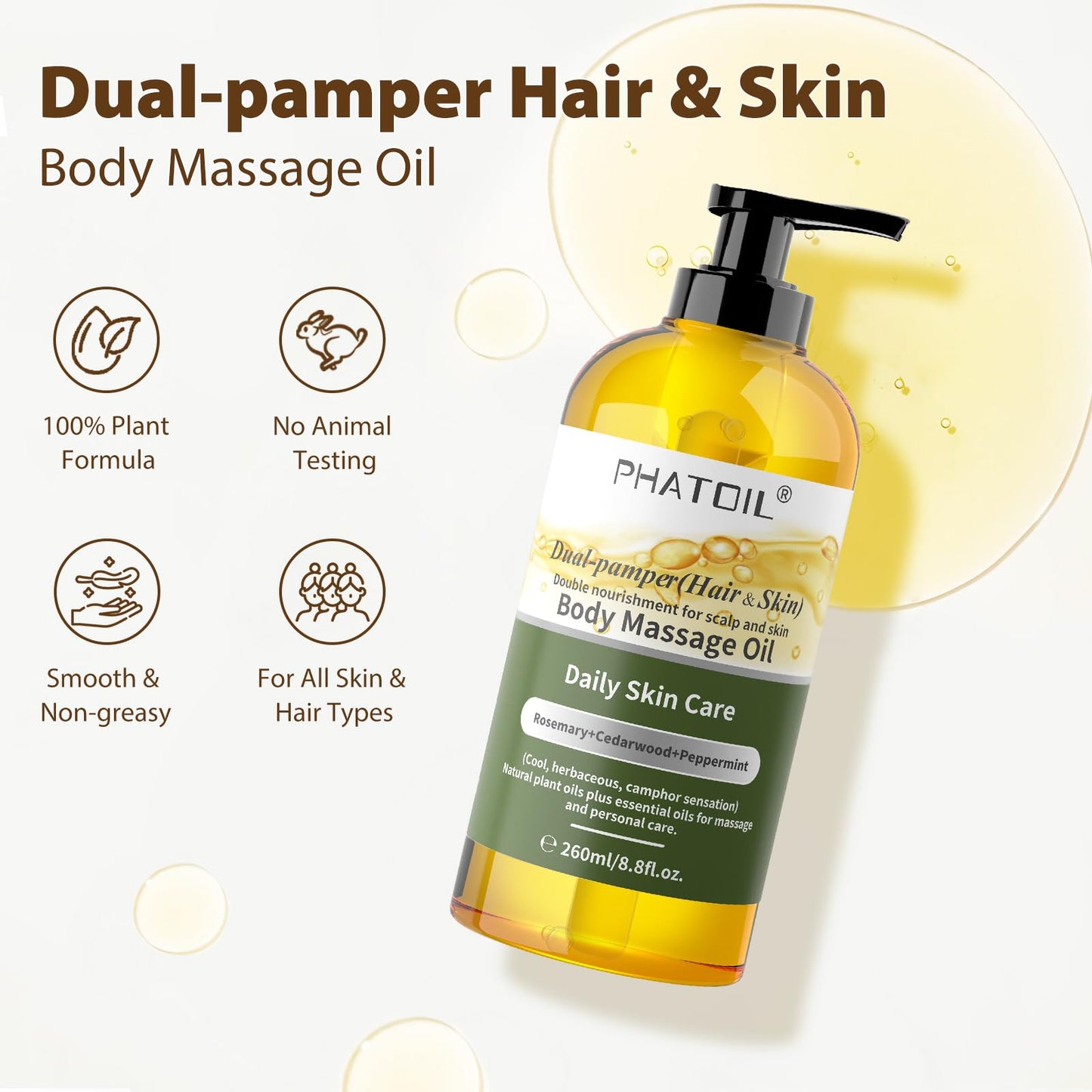 PHATOIL Dual-Pamper Massage Oil – Hair & Skin 260ml