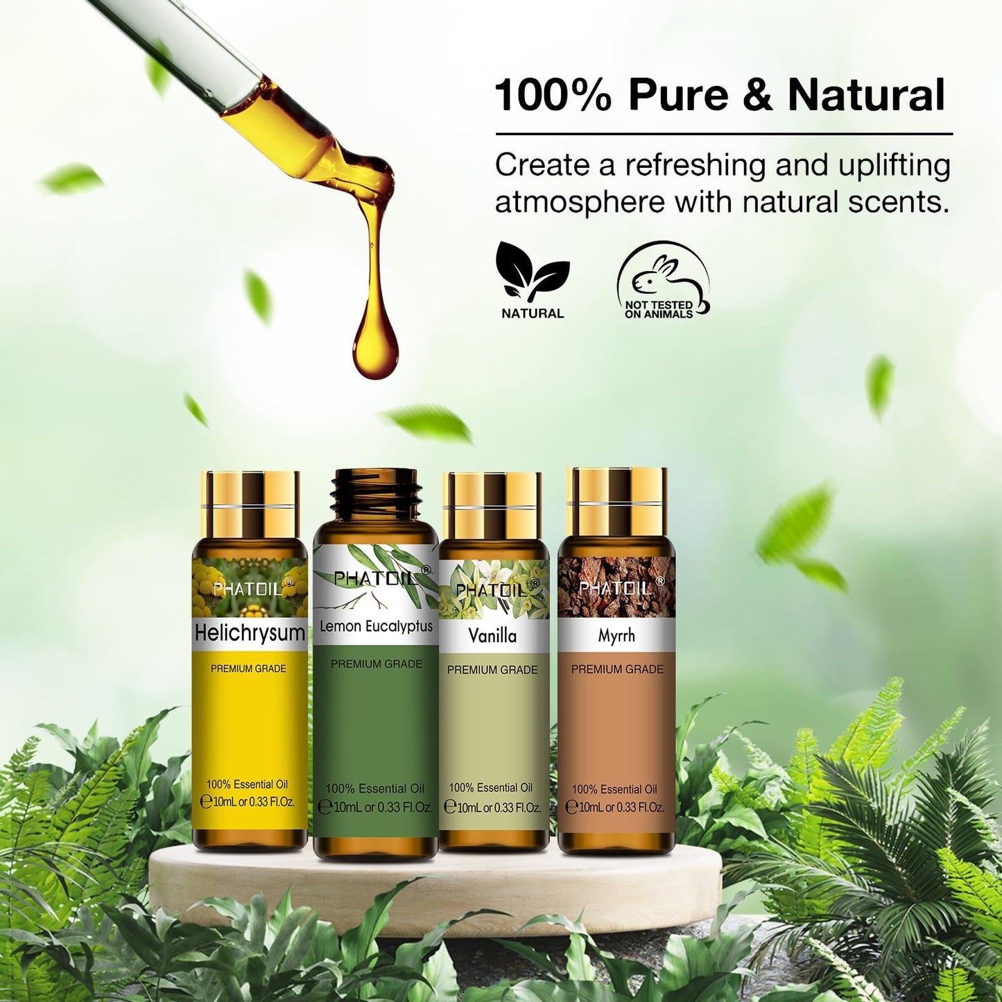 PHATOIL Premium Essential Oil Set – 9x10ml Pure Oils for Massage, Aromatherapy & Diffusers