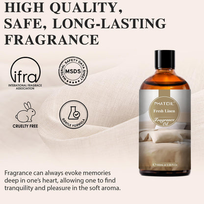PHATOIL Fresh Linen Fragrance Oil – 100ML for Diffusers, Soap & Candle Making