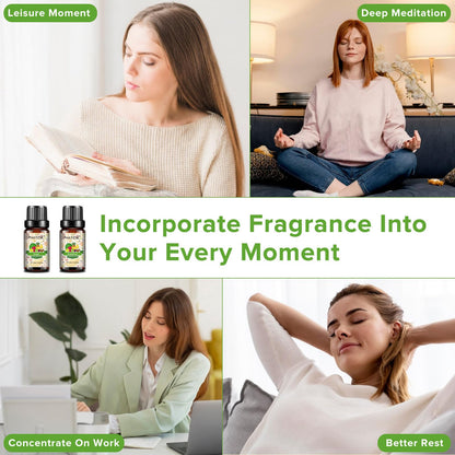 PHATOIL Coconut & Vanilla Fragrance Oils Set – 10 Pcs for Diffusers