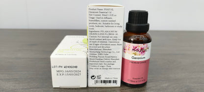 Geranium Essential Oil 1.01fl.oz/30ml – PHATOIL Premium Long Lasting Scent for Aromatherapy, Diffuser, DIY Soap & Candle Making