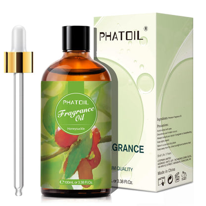 PHATOIL Honeysuckle Fragrance Oil 100ml (3.38 fl oz) | Aromatherapy, Diffuser Oil, DIY Candles & Soaps
