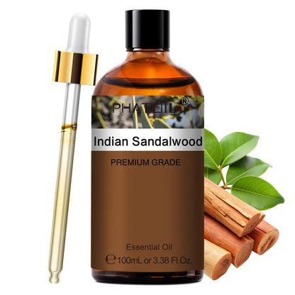 PHATOIL Indian Sandalwood Essential Oil - Pure 100ml for Hair & Skin