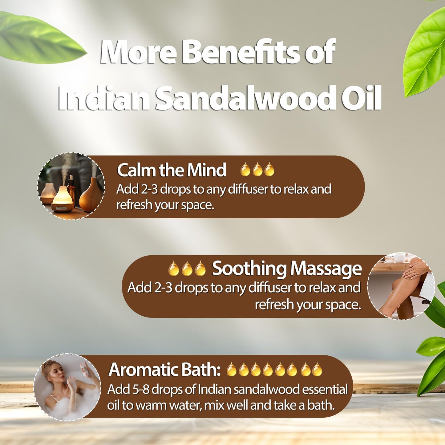PHATOIL Indian Sandalwood Essential Oil - Pure 100ml for Hair & Skin