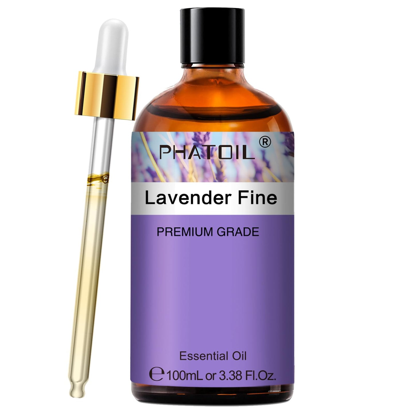 PHATOIL Lavender Essential Oil – 3.38 fl oz, 100% Pure & Natural for Hair, Skin & Aromatherapy
