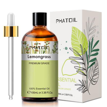 PHATOIL Lemongrass Essential Oil 100ml | Aromatherapy, Diffuser & Soap Making