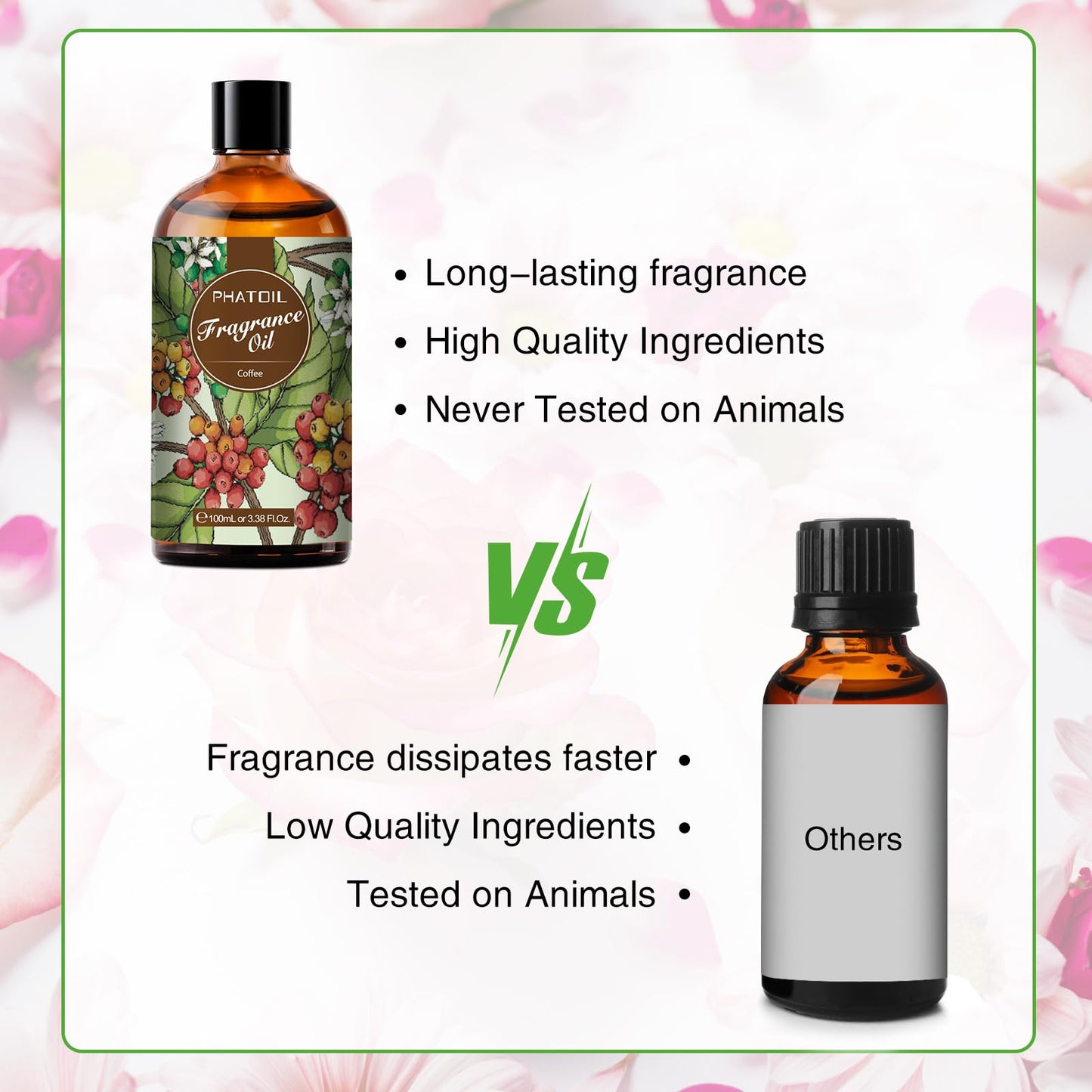 PHATOIL Coffee Fragrance Oil 100ml (3.38 fl oz) for Aromatherapy, Diffusers, DIY Candles & Soaps