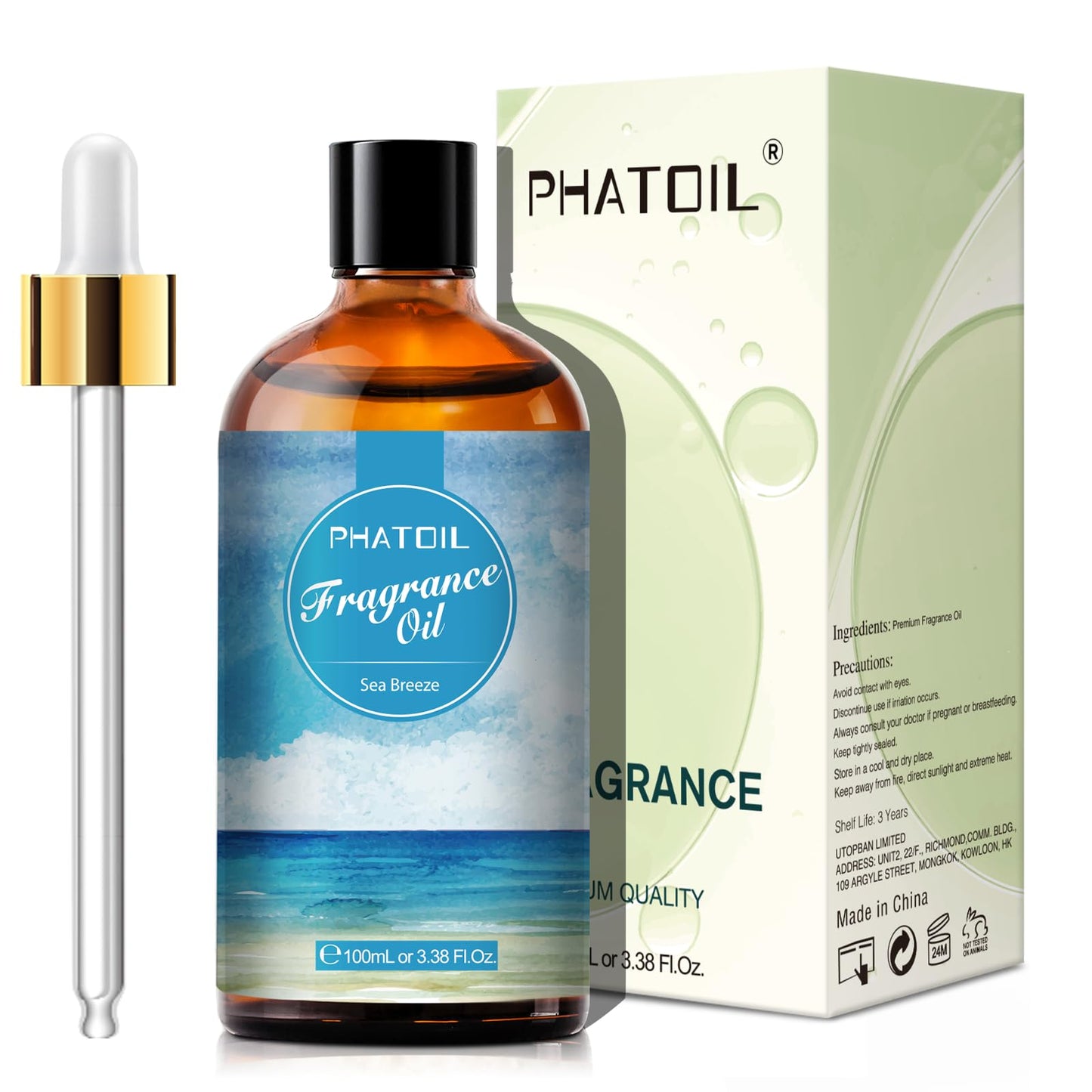 PHATOIL Sea Breeze Fragrance Oil – 100ml | Aromatherapy, Diffusers, DIY Candles & Soaps