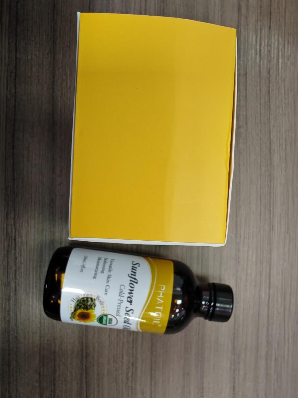 PHATOIL Organic Sunflower Seed Oil – Cold-Pressed, USDA Organic, 118 ml