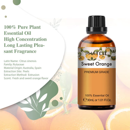 PHATOIL 30ml Sweet Orange Essential Oil for Aromatherapy & Diffusers