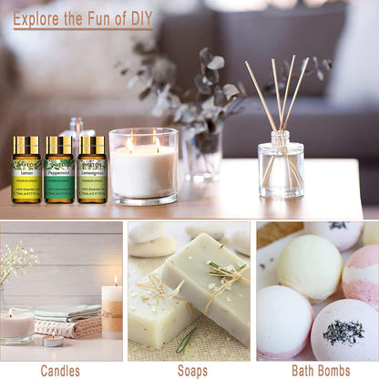 PHATOIL 15PCS Essential Oils Set - 5ml/0.17fl.oz Premium Quality Essential Oils for Diffusers, DIY Soap Candle Making, Gifts for Families and Friends