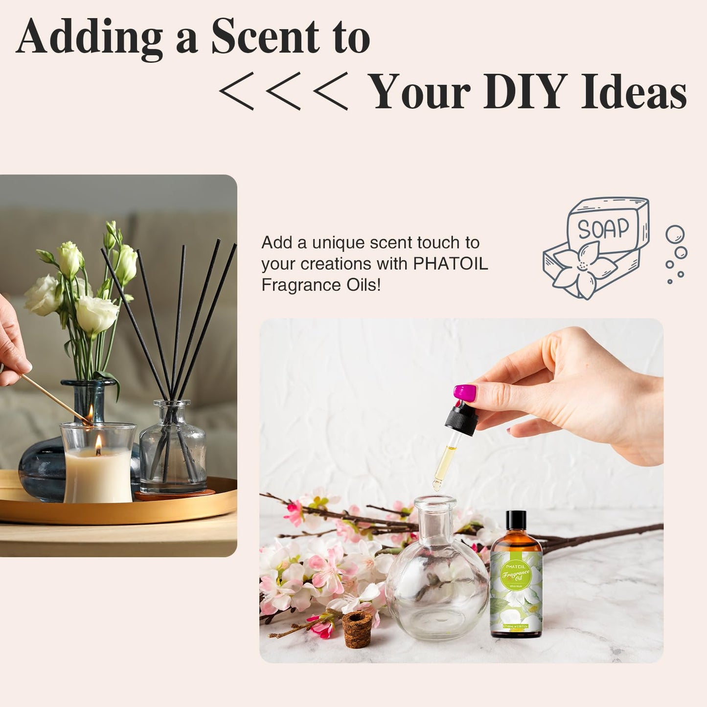 White Musk Fragrance Oils 100ML – PHATOIL Glass Dropper for Diffusers & DIY