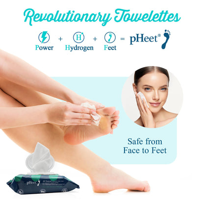 pHeet Foot Wipes – All-Natural Antifungal & Antibacterial Foot Care (72 Count)