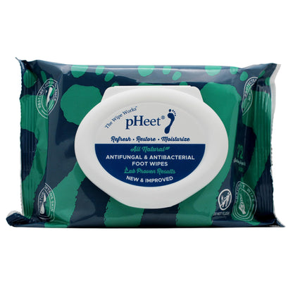 pHeet Foot Wipes – All-Natural Antifungal & Antibacterial Foot Care (72 Count)