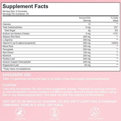 Pheromone Gummies for Women – Slippery Elm, Hormone Balance, Odor Support, 60 Vegan Gummies