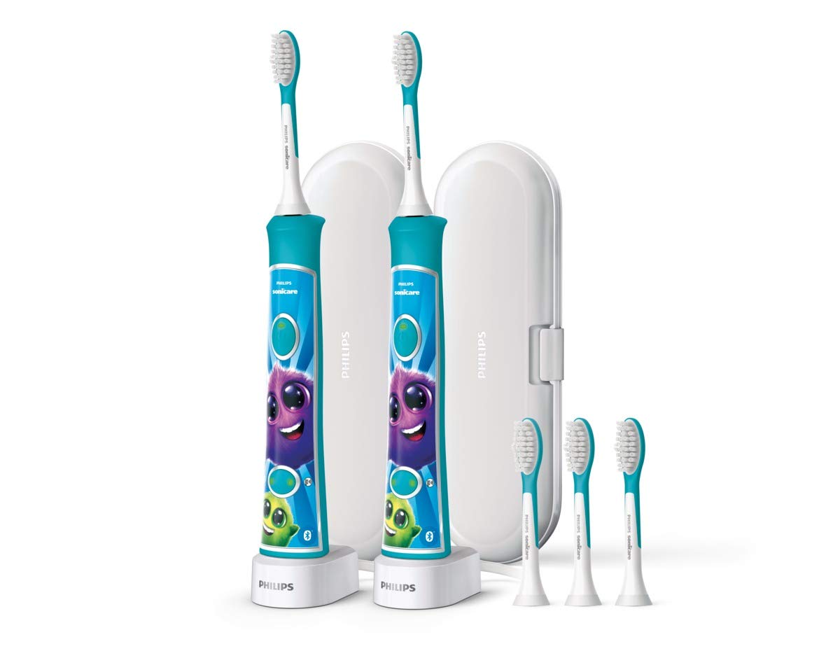 Philips Corded Electric Sonicare Kids Rechargeable Toothbrush with Built-in Bluetooth 2-Pack | HX6732/80