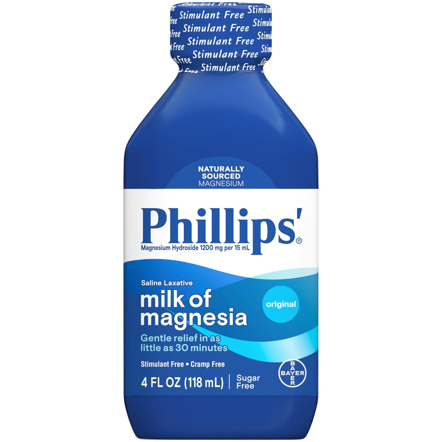 Phillips' Milk of Magnesia Original Laxative — Gentle, Stimulant-Free Relief (Pack of 6, 4 oz each)