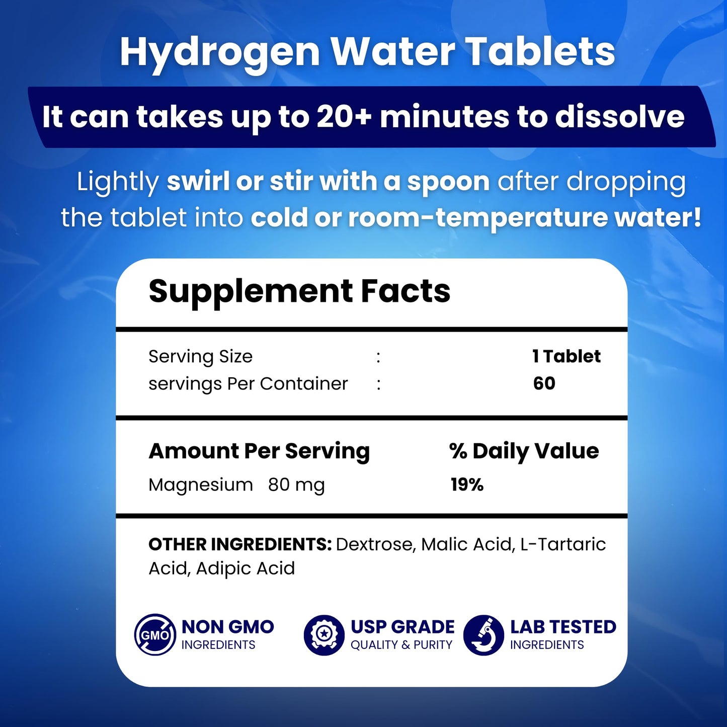 PHM Hydrogen Water Tablets – H2 Molecular Tabs | Hydration & Energy (90 Tablets)