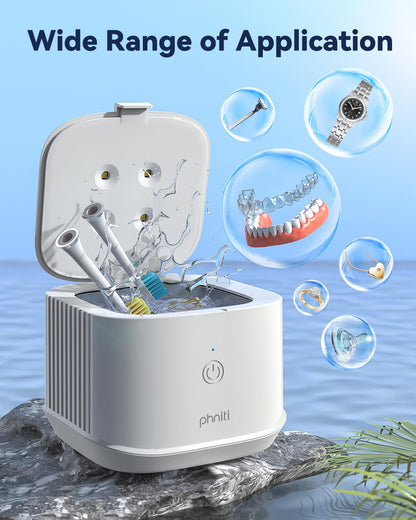 Ultrasonic Retainer Cleaner – Phniti 48kHz Portable Dental Cleaner (375ml)