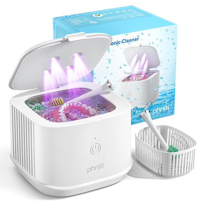 Ultrasonic Retainer Cleaner – Phniti 48kHz Portable Dental Cleaner (375ml)