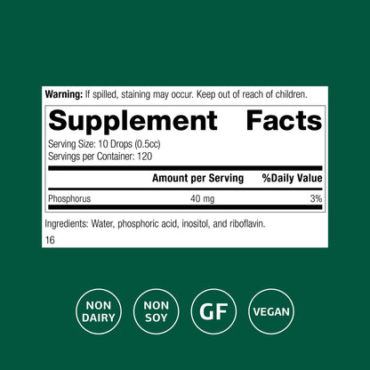 Phosfood Liquid – Phosphorus Supplement for Nutritional Balance (60 mL) | Gluten-Free, Vegan & Non-Soy | Standard Process