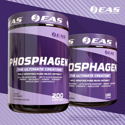 Experimental and Applied Sciences Phosphagen Ultimate Creatine Powder | Power, Strength, Muscle Size, & Cell Volumization | Pure 99.9% Potency | 200 Servings (Unflavored)