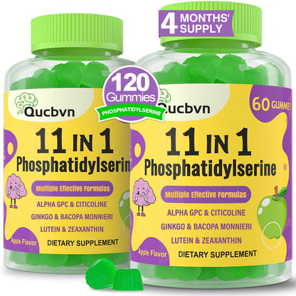 (2 Packs) Phosphatidylserine 600mg Gummies - Memory & Focus Support, 120 Gummies